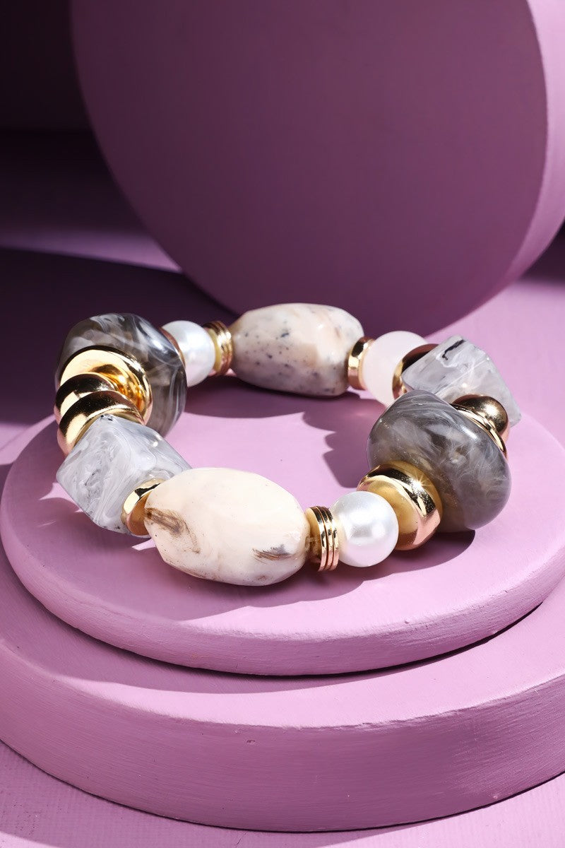 Multi Shaped Stone Stretch Bracelet