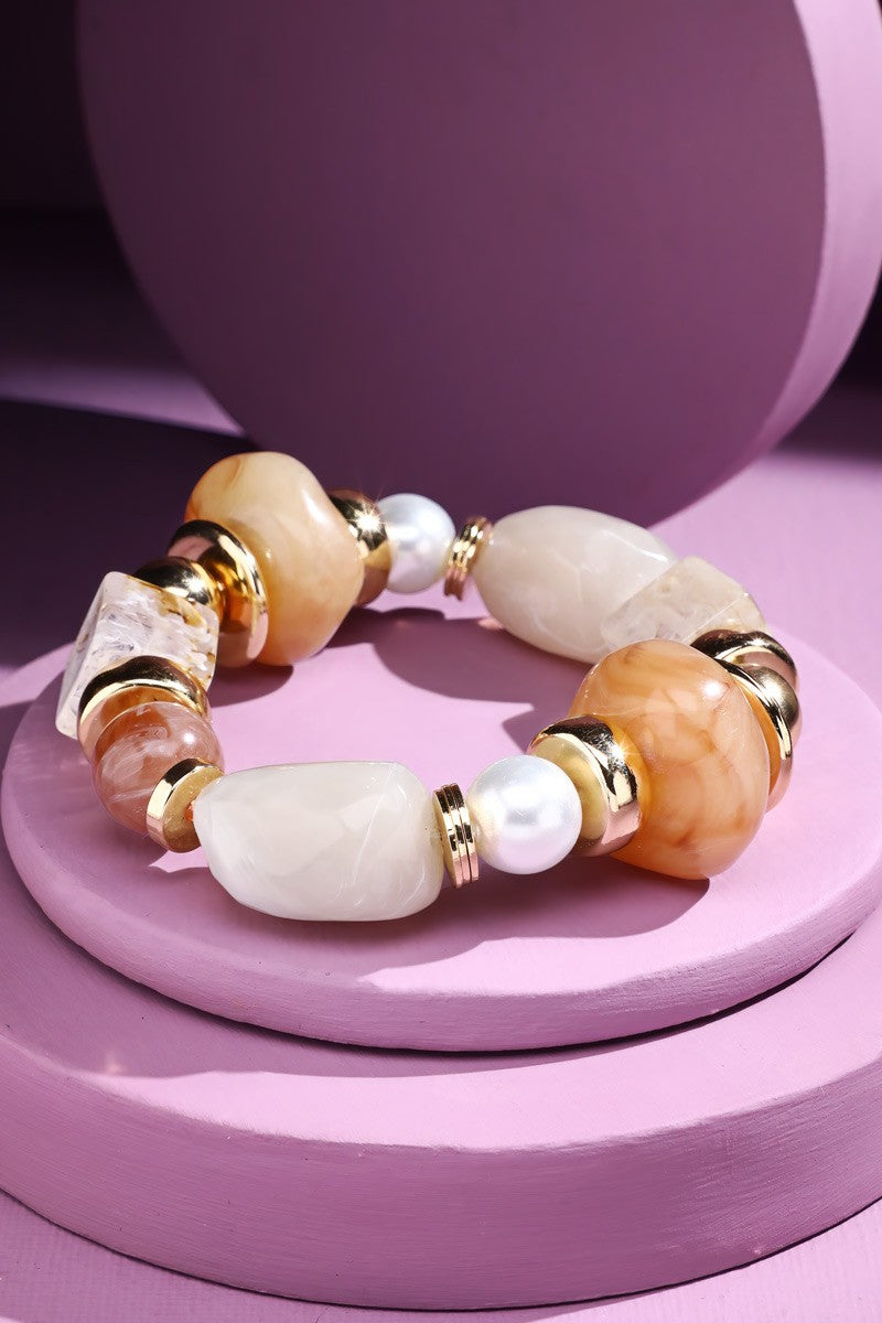 Multi Shaped Stone Stretch Bracelet