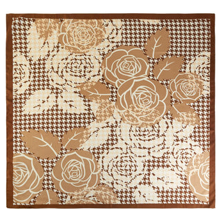 Vintage Rose & Houndstooth Print Bandana