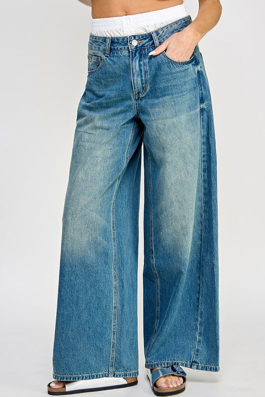 Low Rise Super Wide Leg Jeans