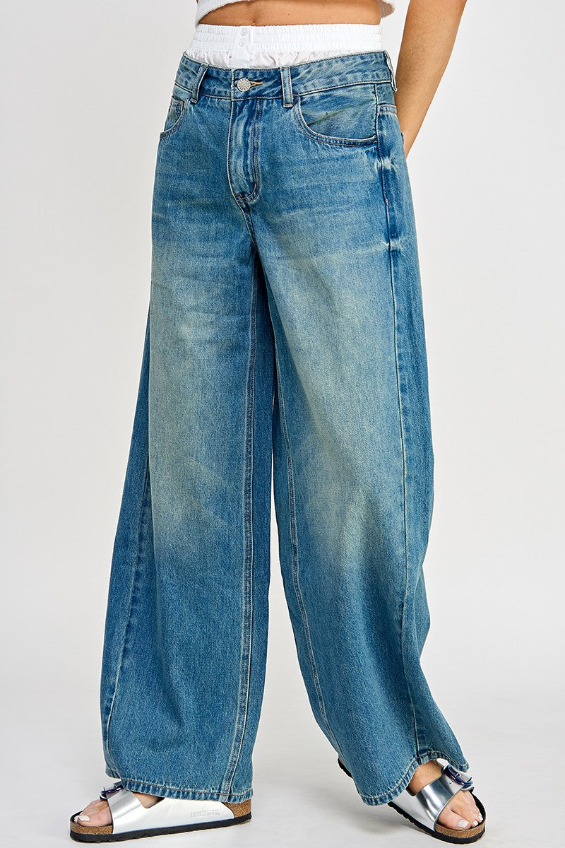 Low Rise Super Wide Leg Jeans