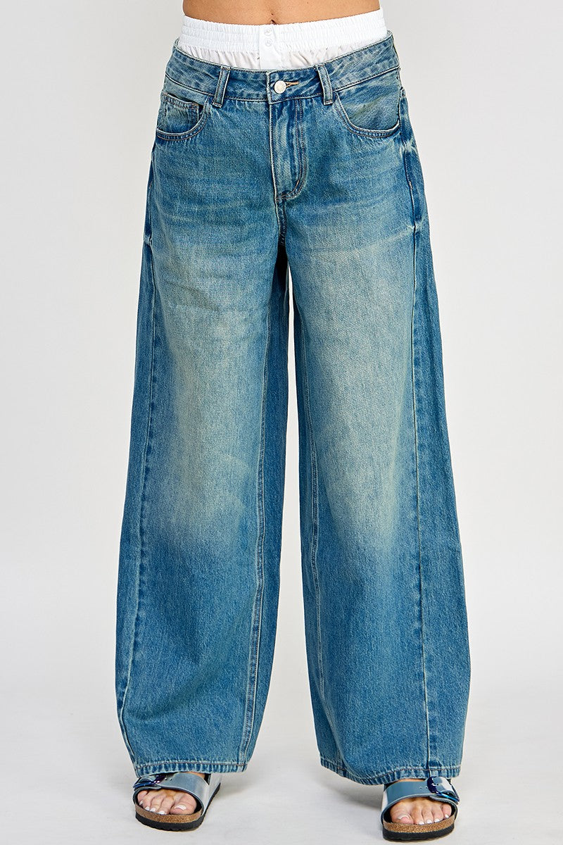 Low Rise Super Wide Leg Jeans