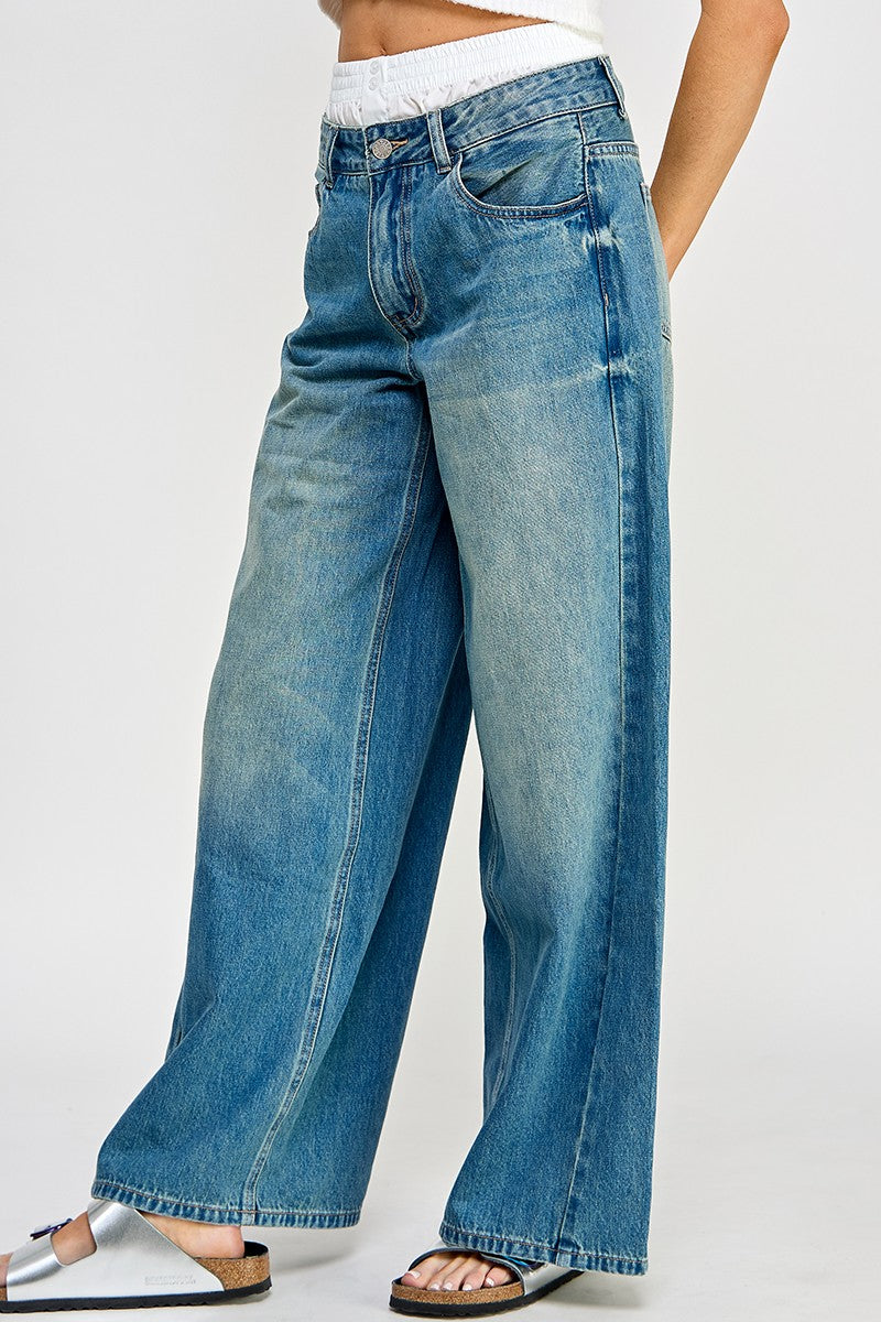 Low Rise Super Wide Leg Jeans