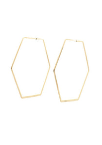 14 Karat Gold Dipped Hexagon Earrings