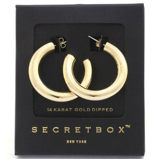 Tube Open Hook Earrings in Gold