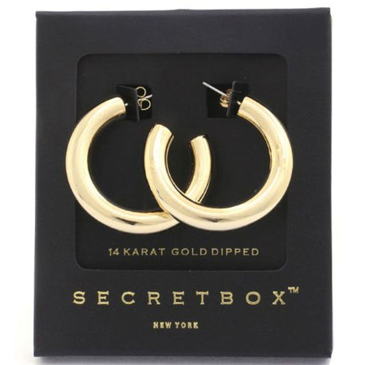 Tube Open Hook Earrings in Gold