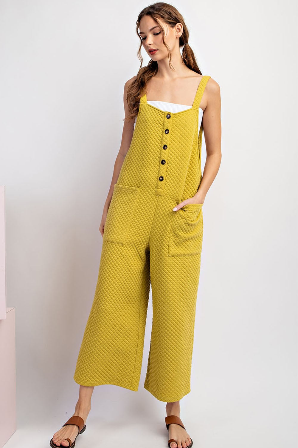 Textured Sleeveless Jumpsuit