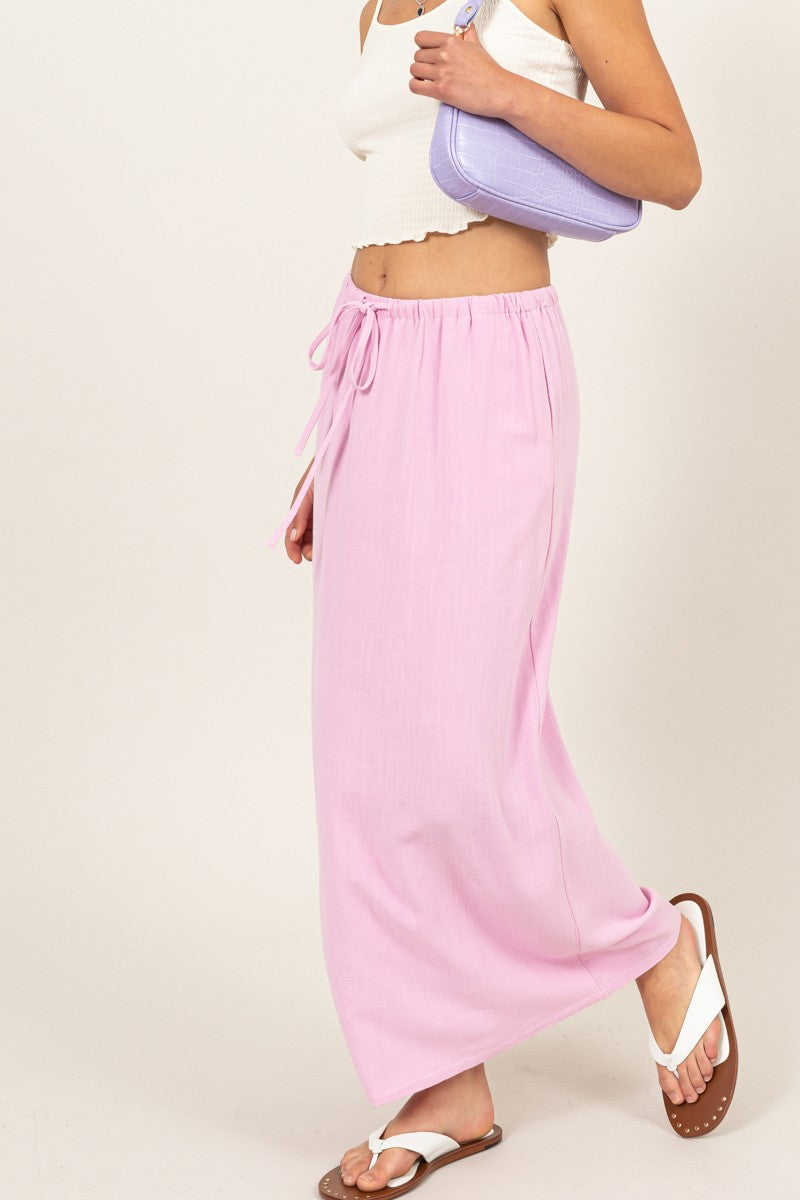 Comfy Linen Blend Maxi Skirt