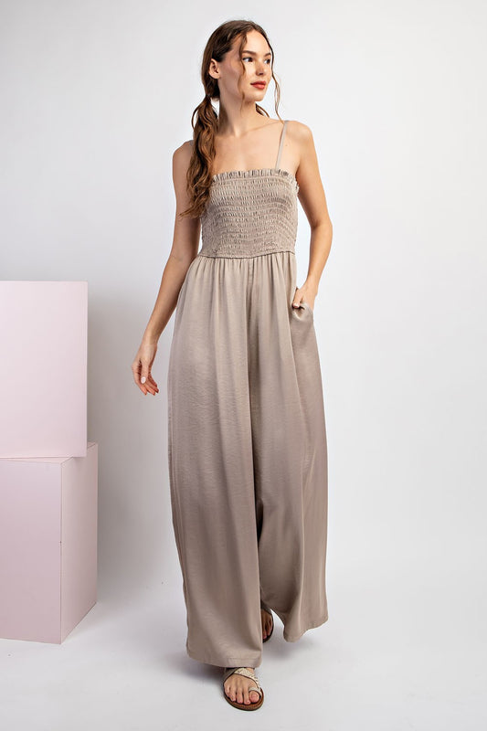 Smocked Cocoa Jumpsuit
