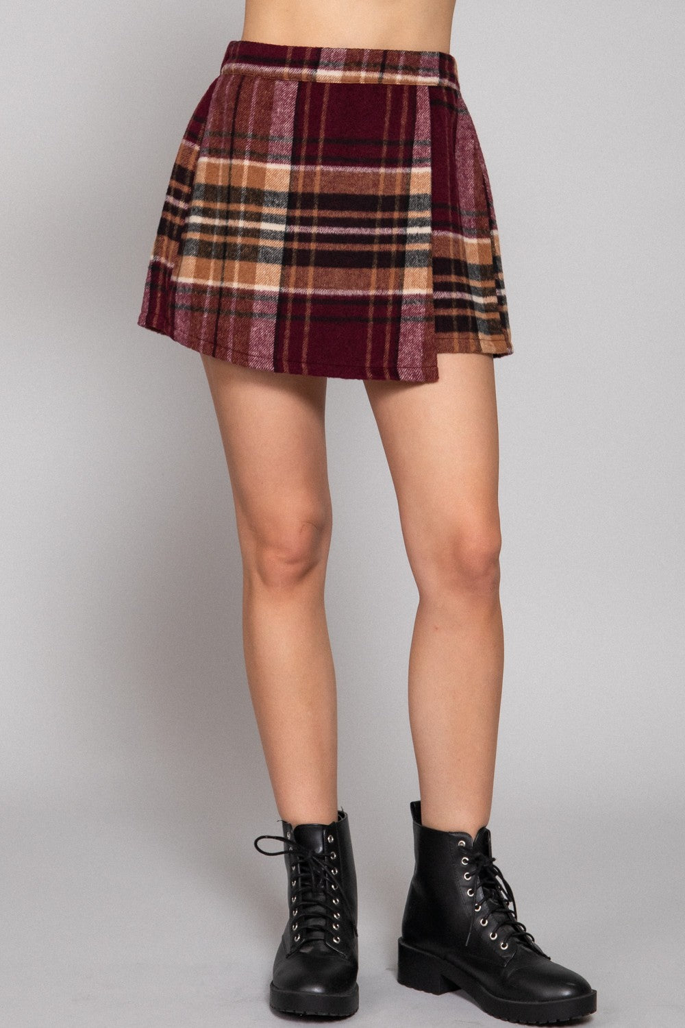 Wrap Plaid Skort