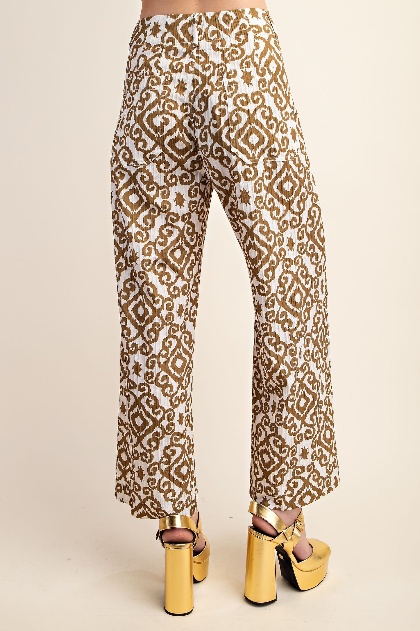 Geometric Pants in Beige