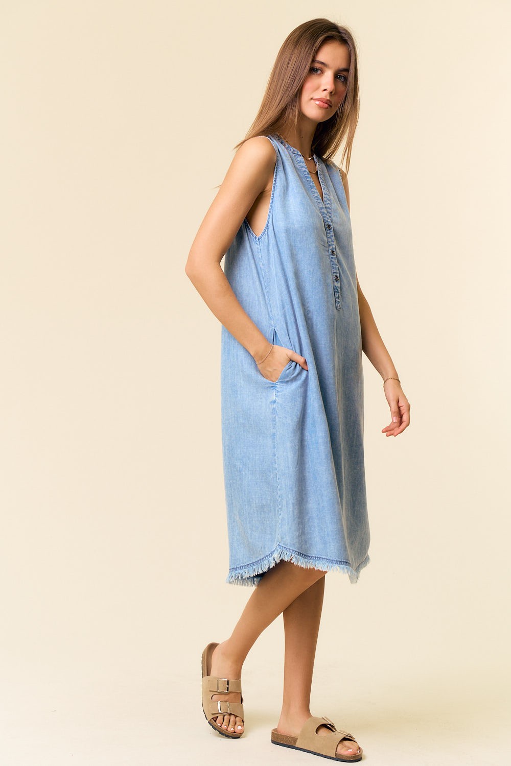 Tencel Knee Length Dress