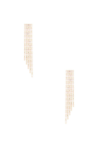 Crystal Baguette 5 Line Drop Earring