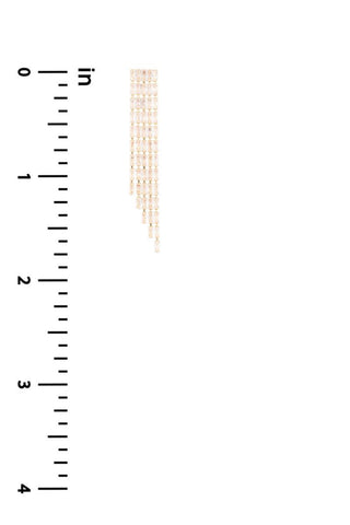 Crystal Baguette 5 Line Drop Earring