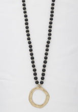 Circle Pendant Beaded Necklace