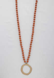 Circle Pendant Beaded Necklace