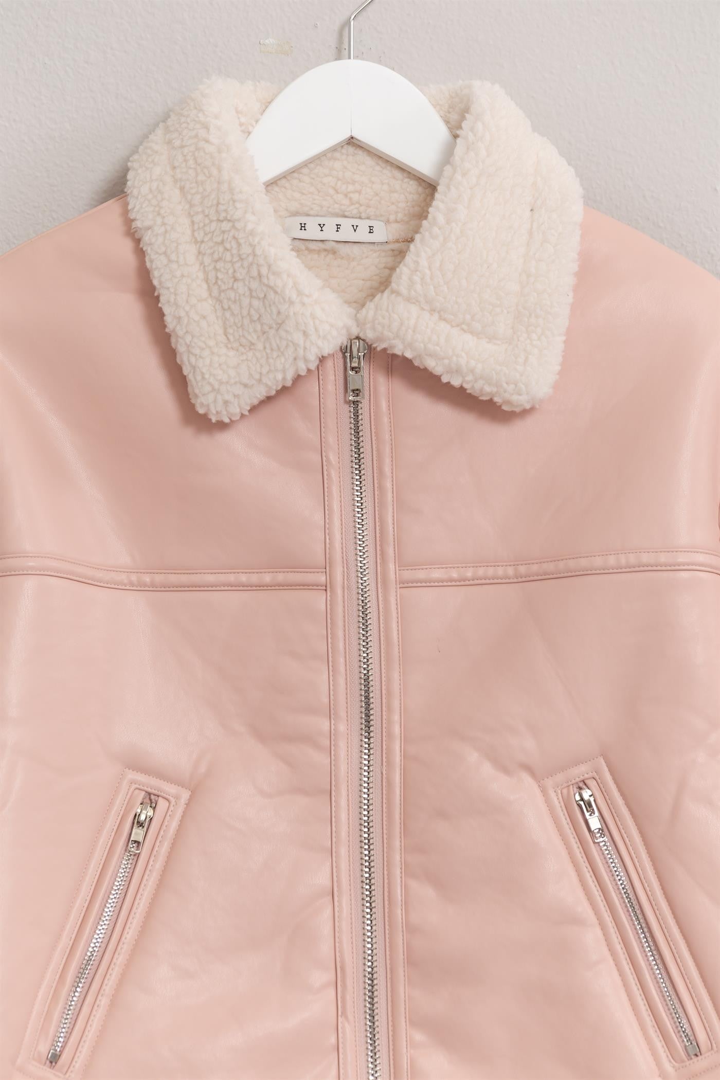 Fur Contract PU Jacket in Blush