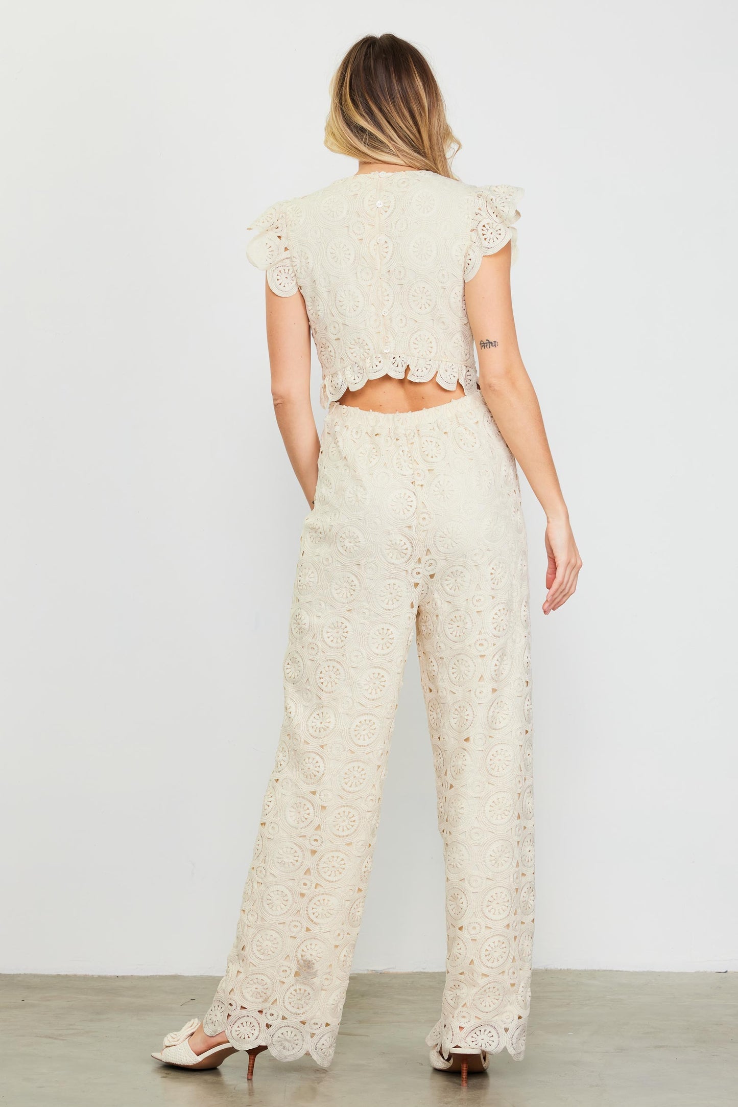 Crochet Jumpsuit in Ivory