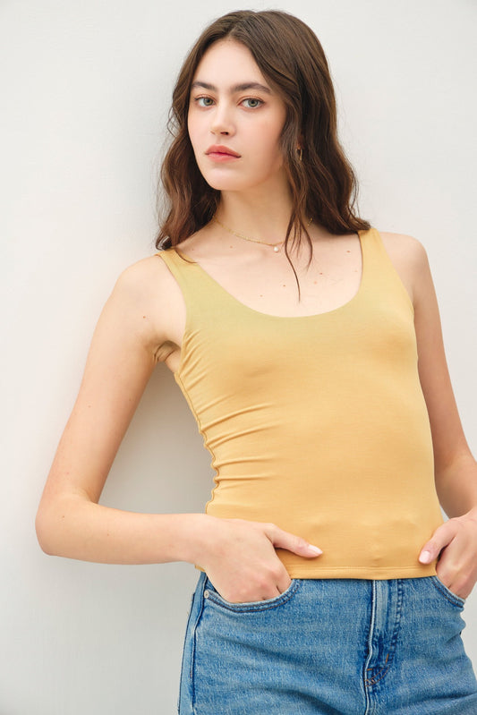 Scoop Neck Tank in Golden Rod