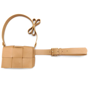 Weave Bag with Buckle Belt & Strap