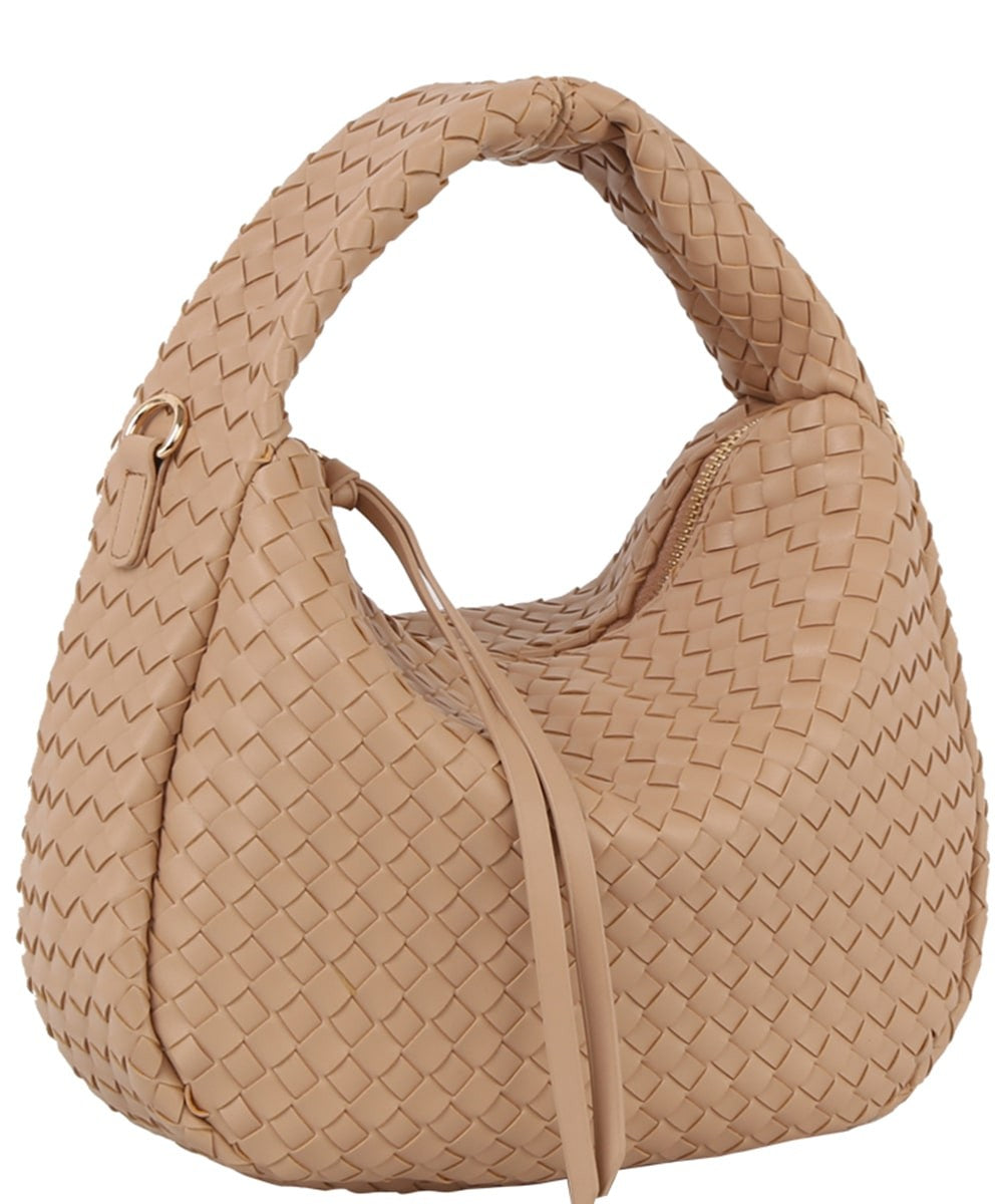 Woven Vegan Hobo Bag