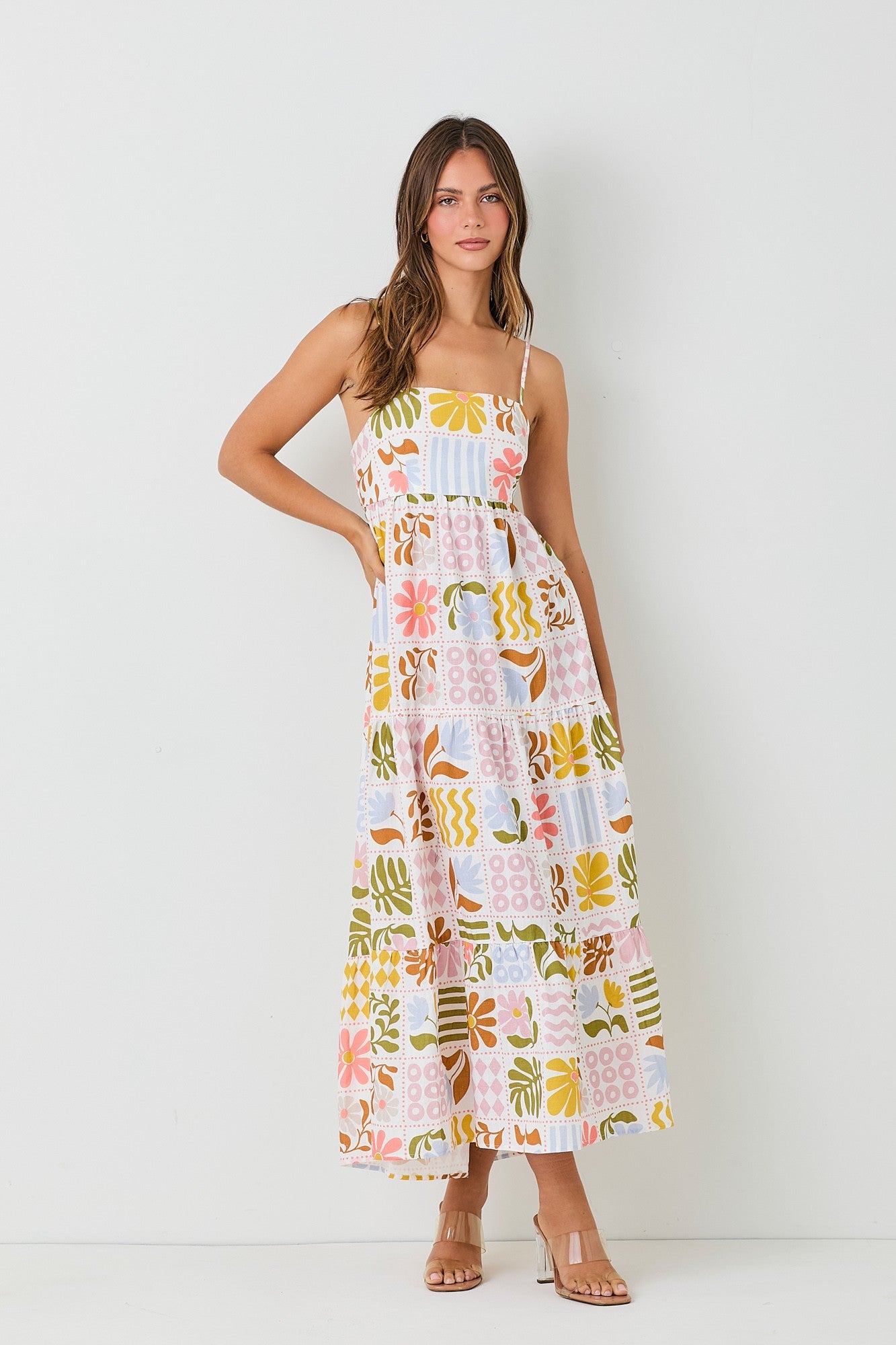 Woven Floral Maxi Dress