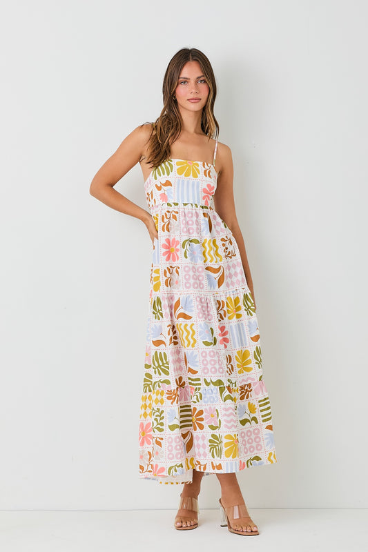 Woven Floral Maxi Dress