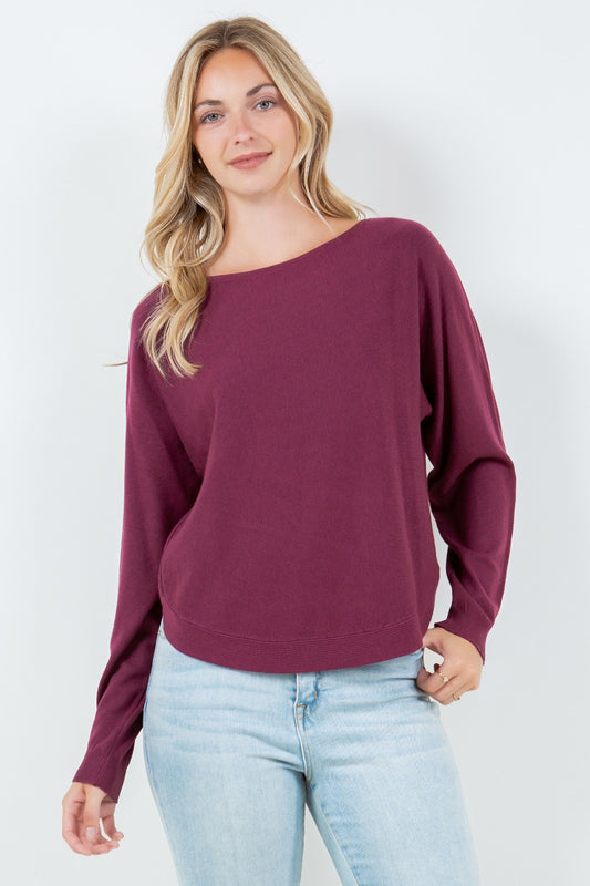 The Adele Sweater in Heather Wildberry