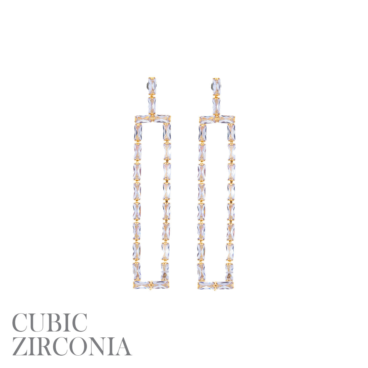 Rectangle CZ Earrings