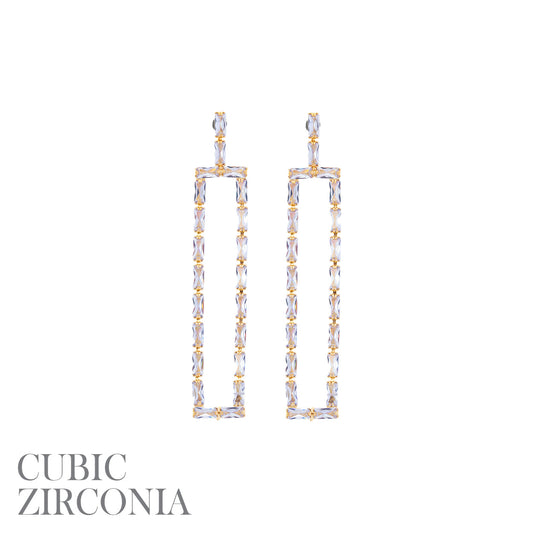 Rectangle CZ Earrings