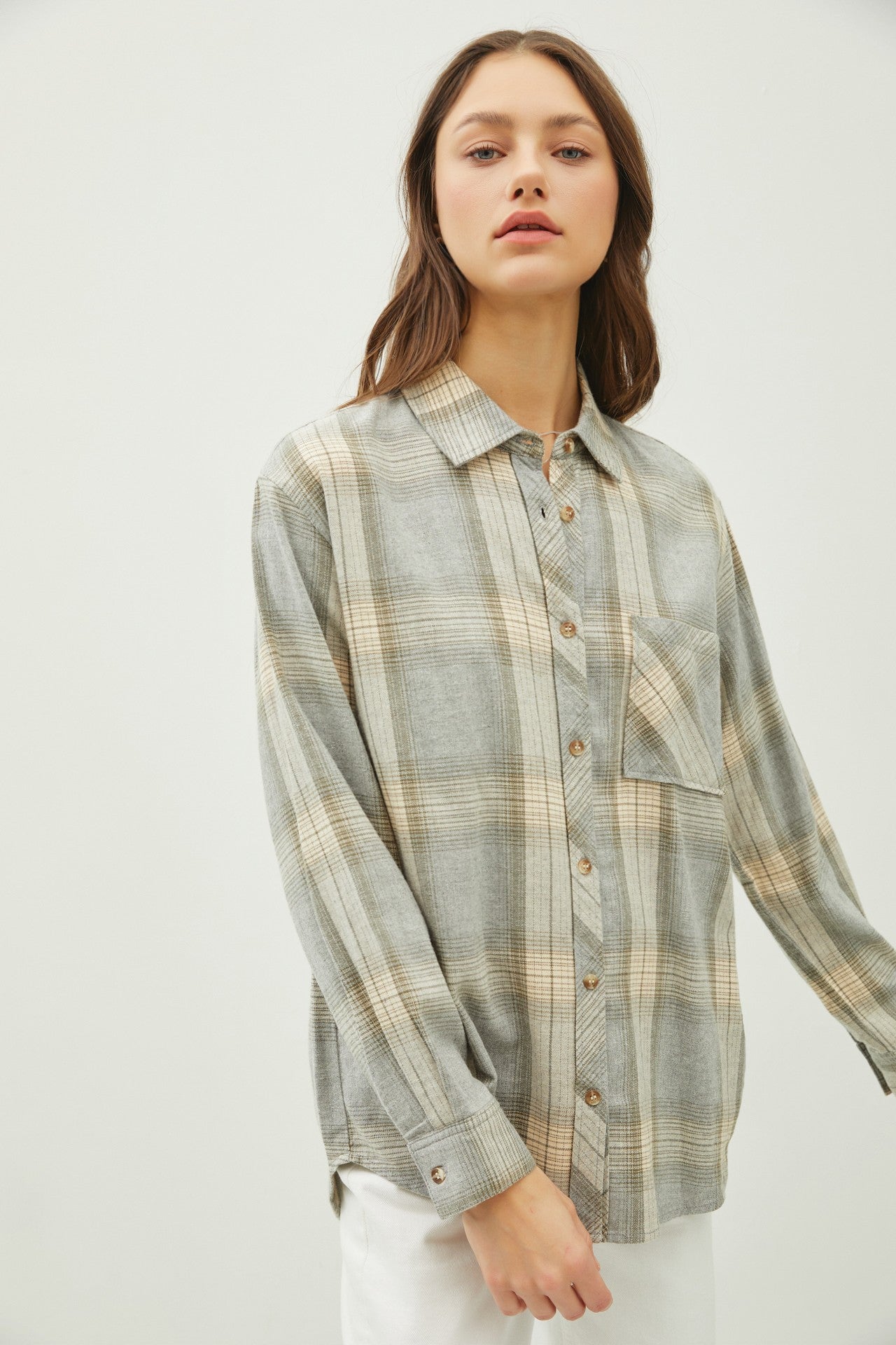 Plaid Oversized Button Up Shirt