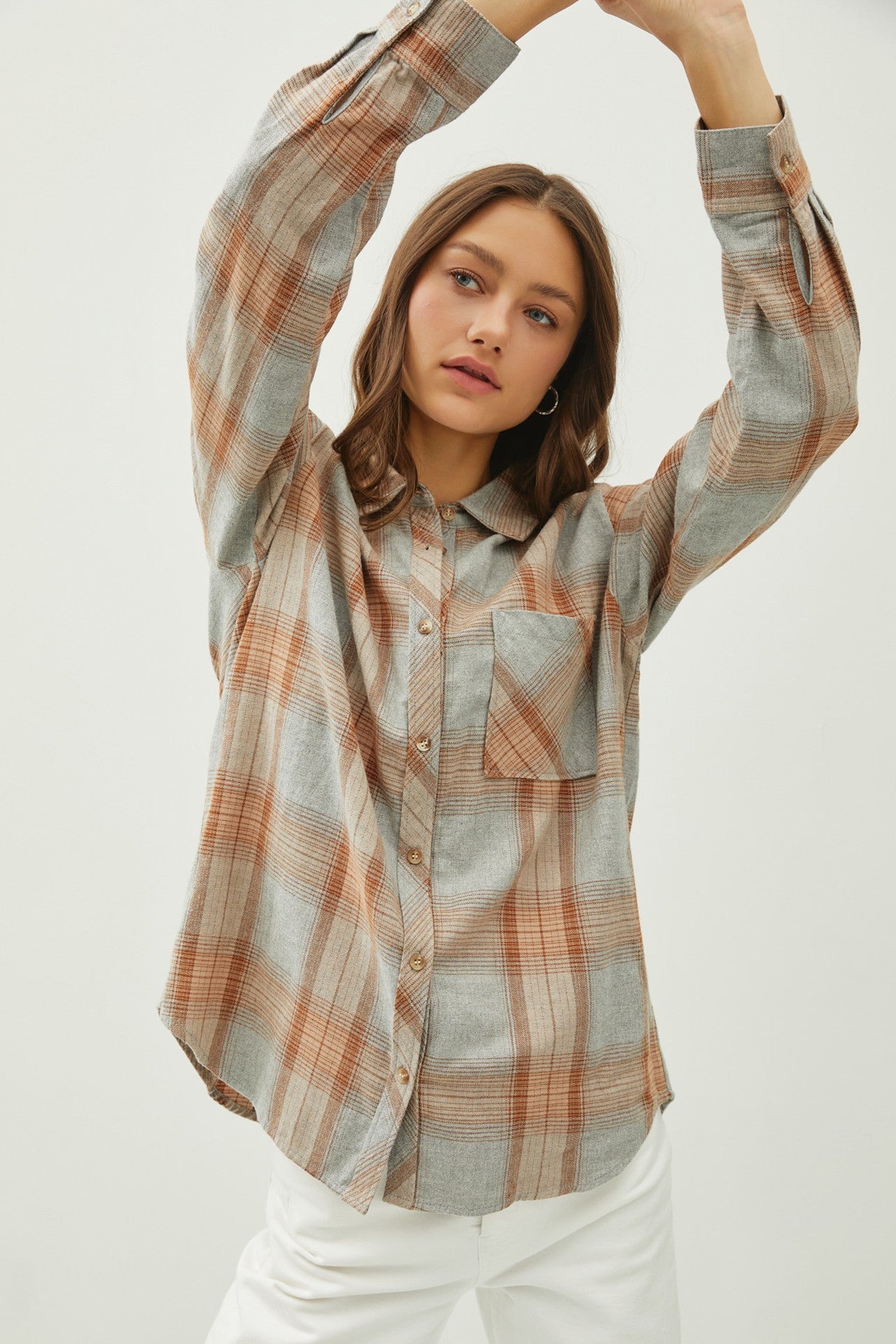 Plaid Oversized Button Up Shirt