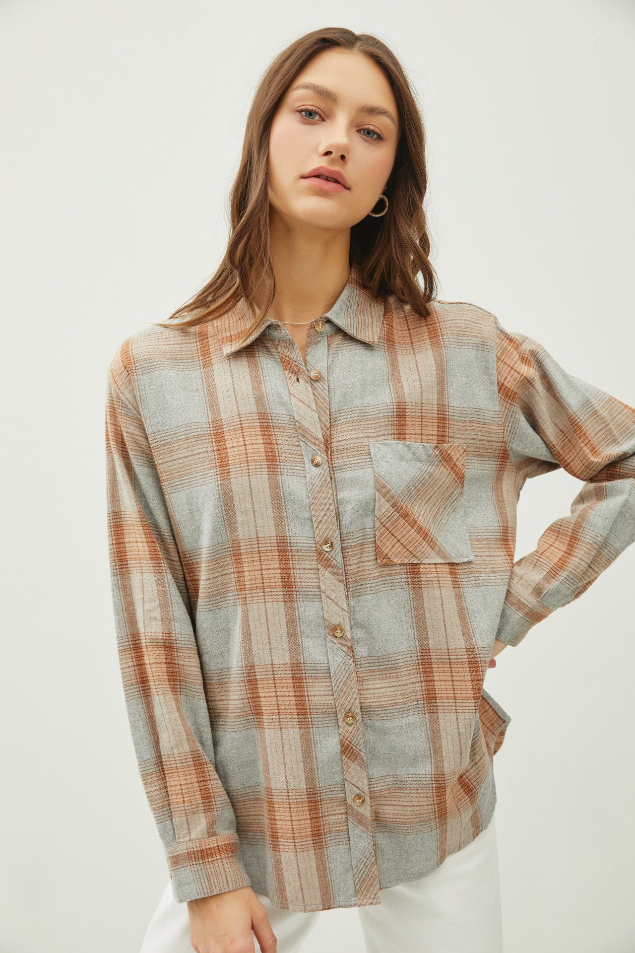 Plaid Oversized Button Up Shirt