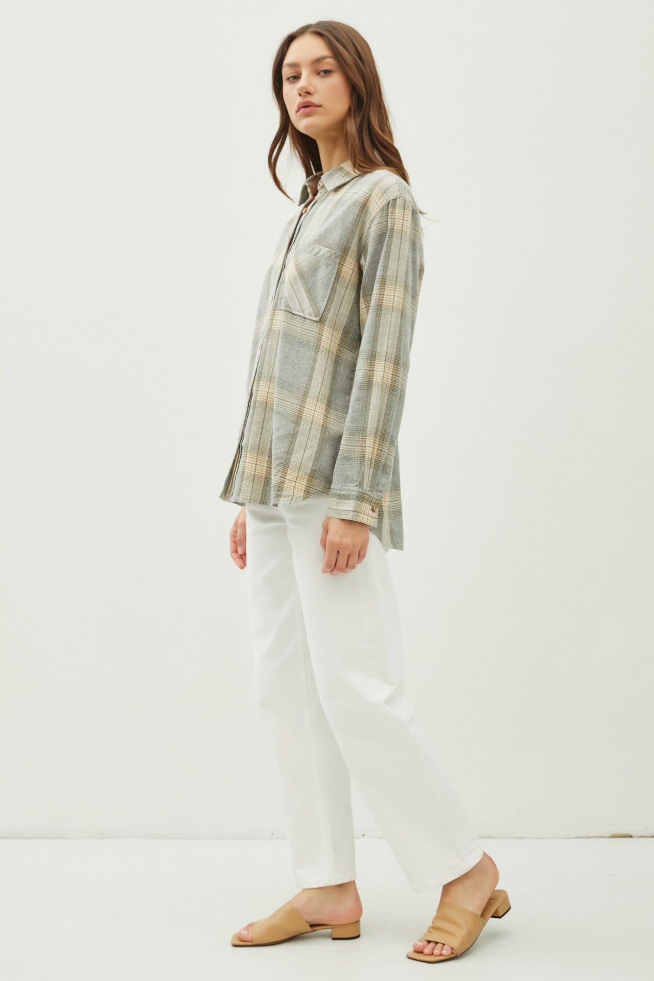 Plaid Oversized Button Up Shirt