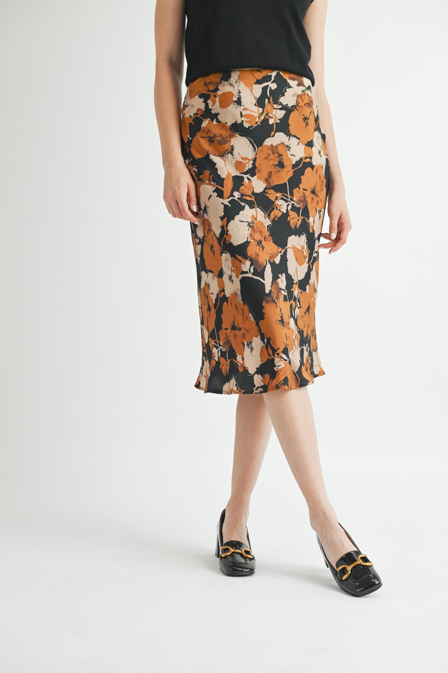 Large Flower Print Skirt