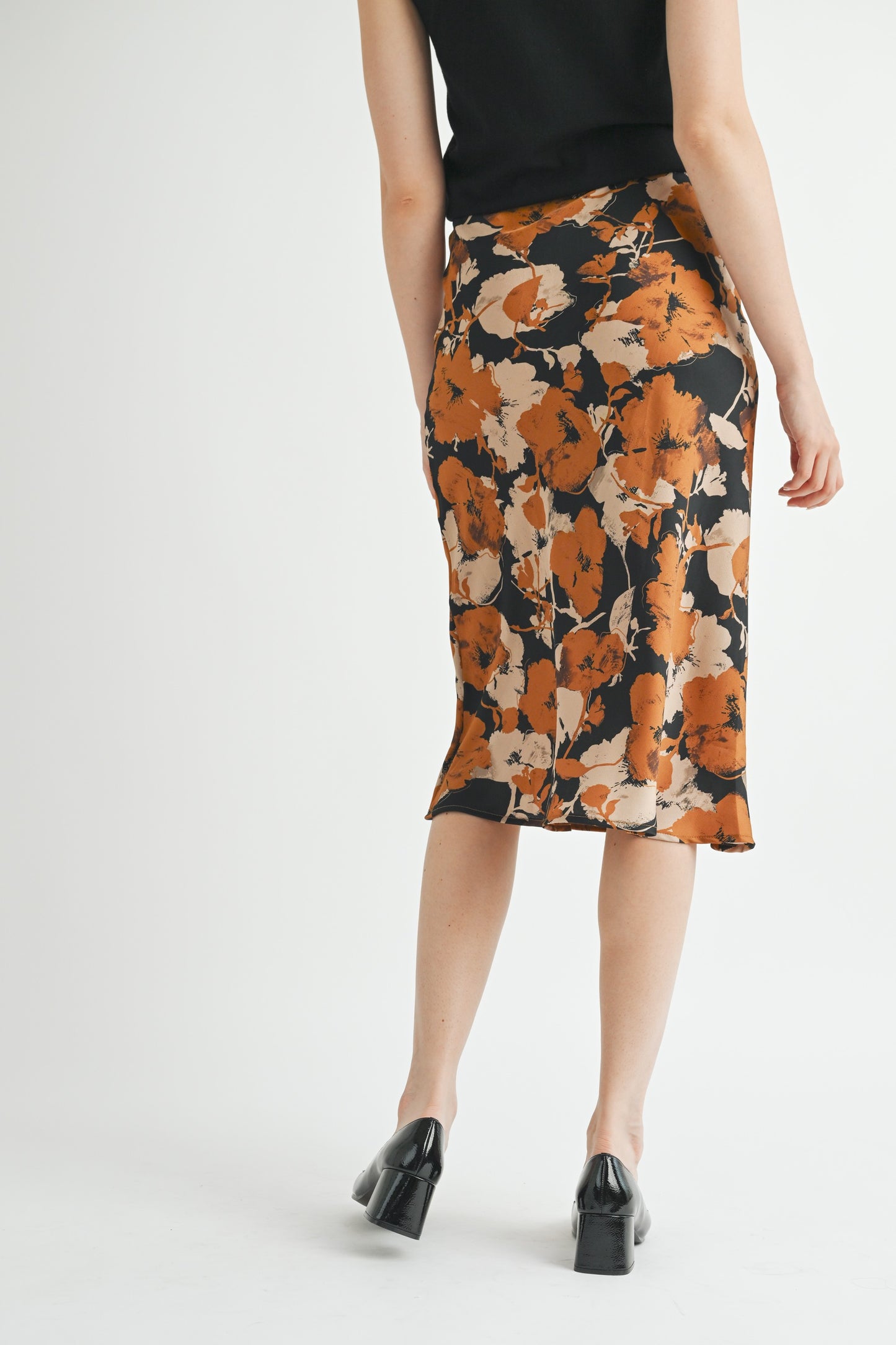 Large Flower Print Skirt