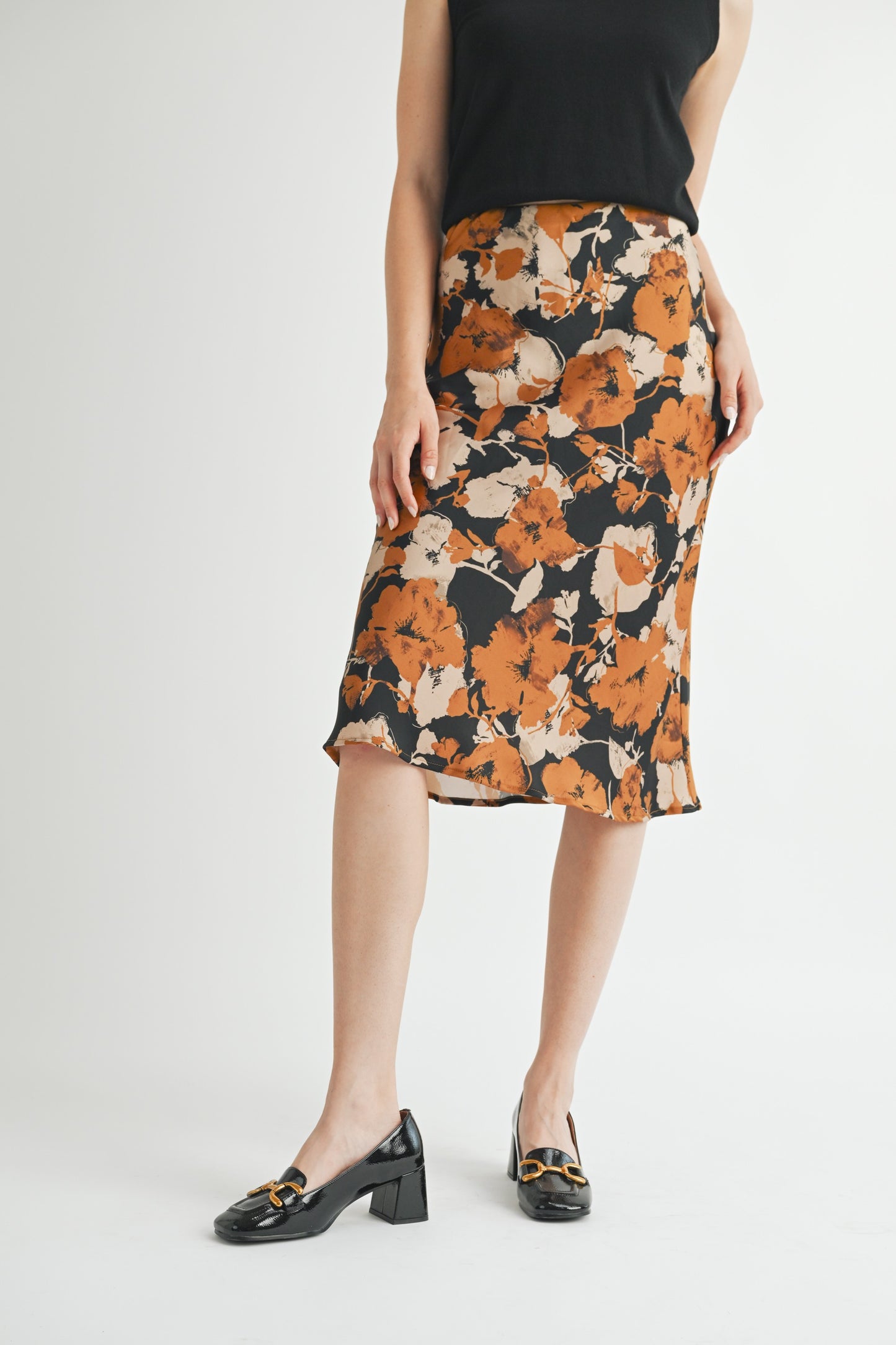 Large Flower Print Skirt