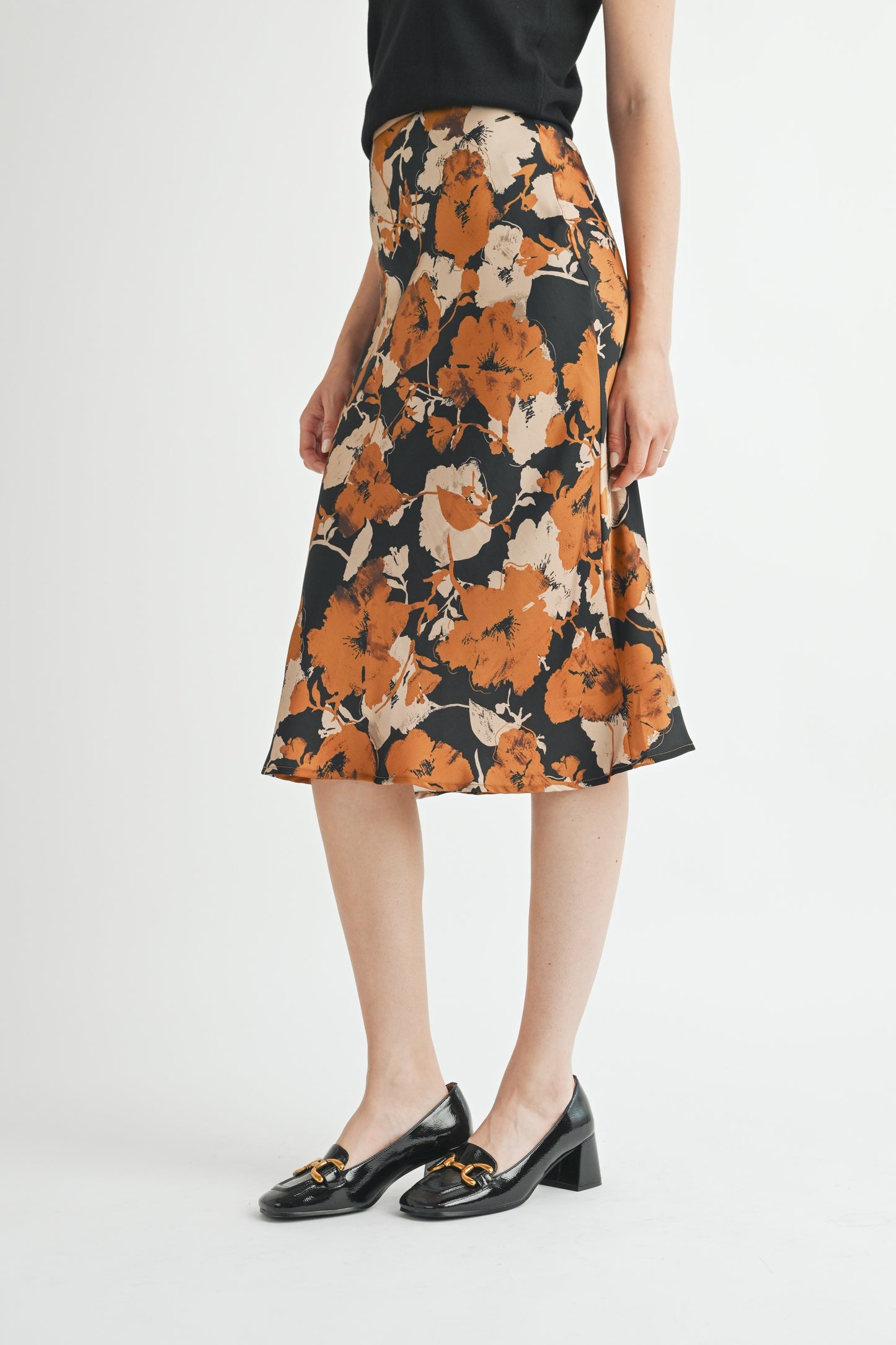 Large Flower Print Skirt