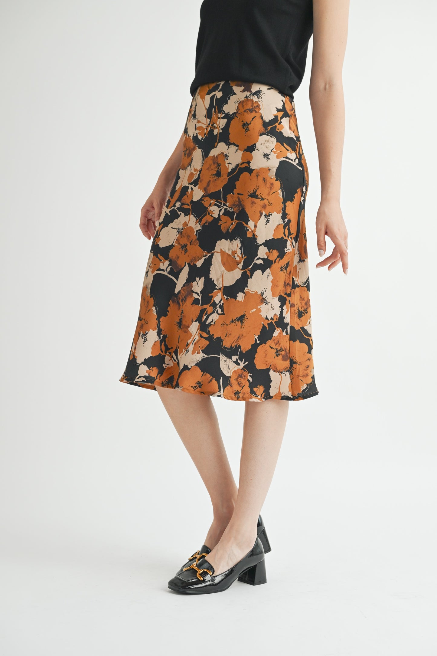 Large Flower Print Skirt