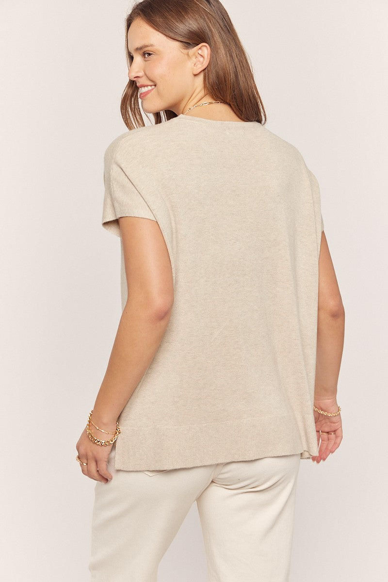 Gameday Printed Short Sleeve Sweater