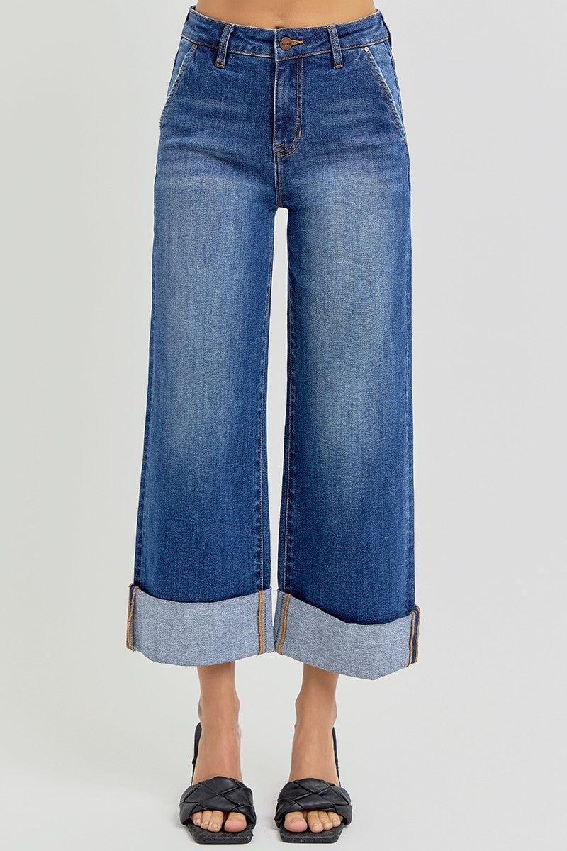 High-Rise Ankle Cuffed Jeans