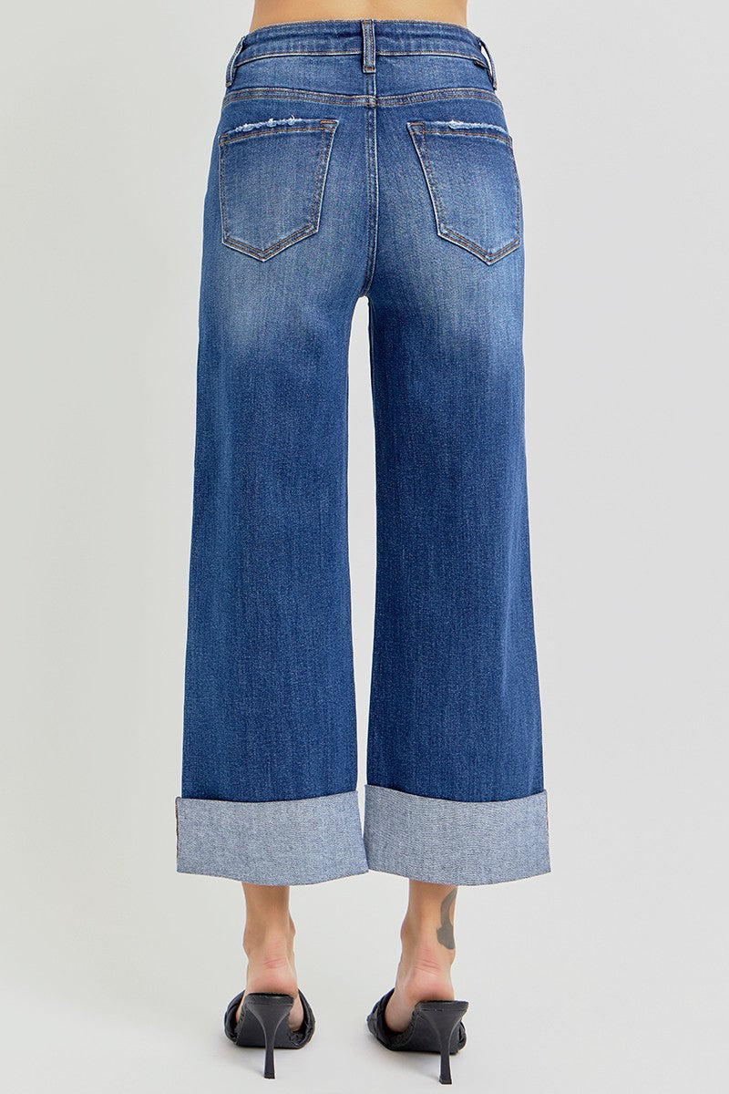 High-Rise Ankle Cuffed Jeans