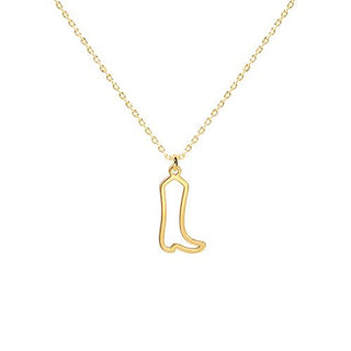 Secret Box 14K Gold Dipped Boots Pendant Necklace