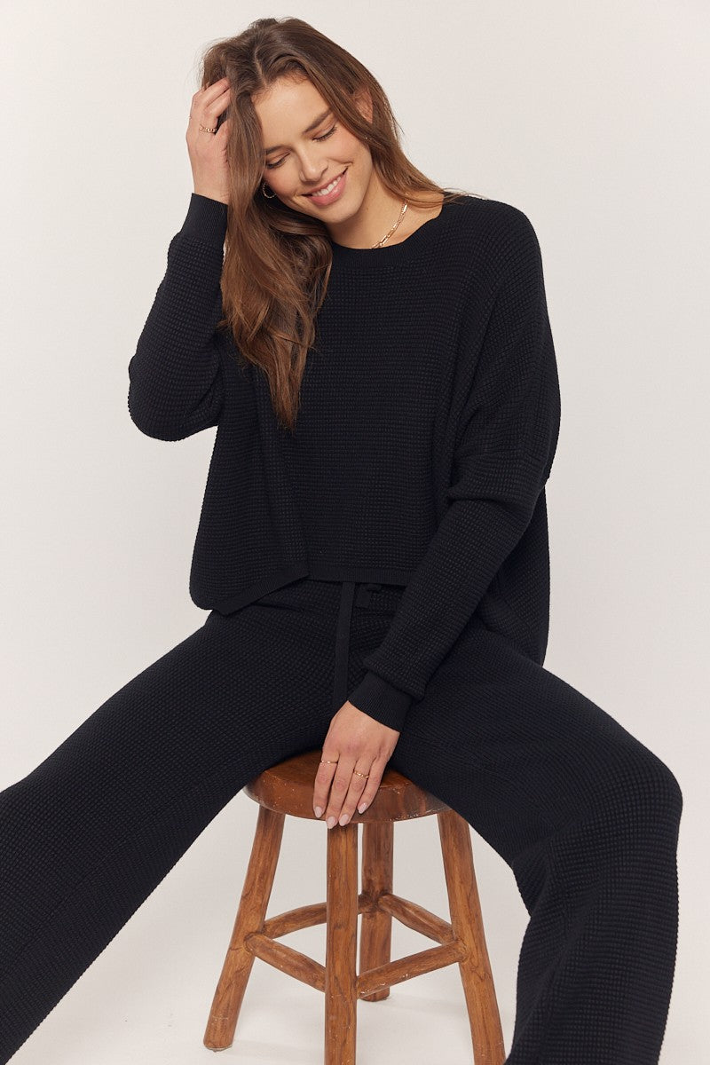 Waffle Textured Drawstring Pants Collection