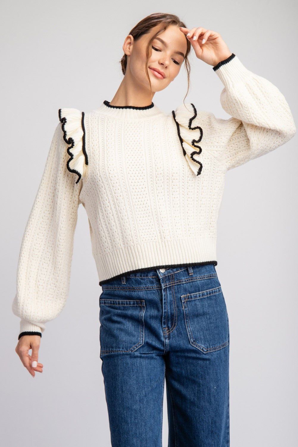 Ruffle Long Sleeve Top