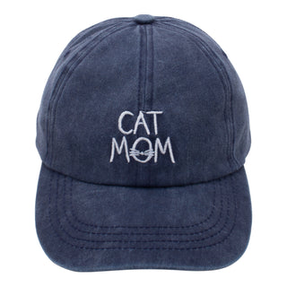 Cat Mom Baseball Cap in Navy