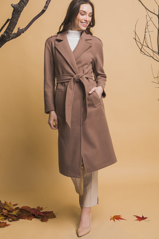 Tie Front Trench Coat