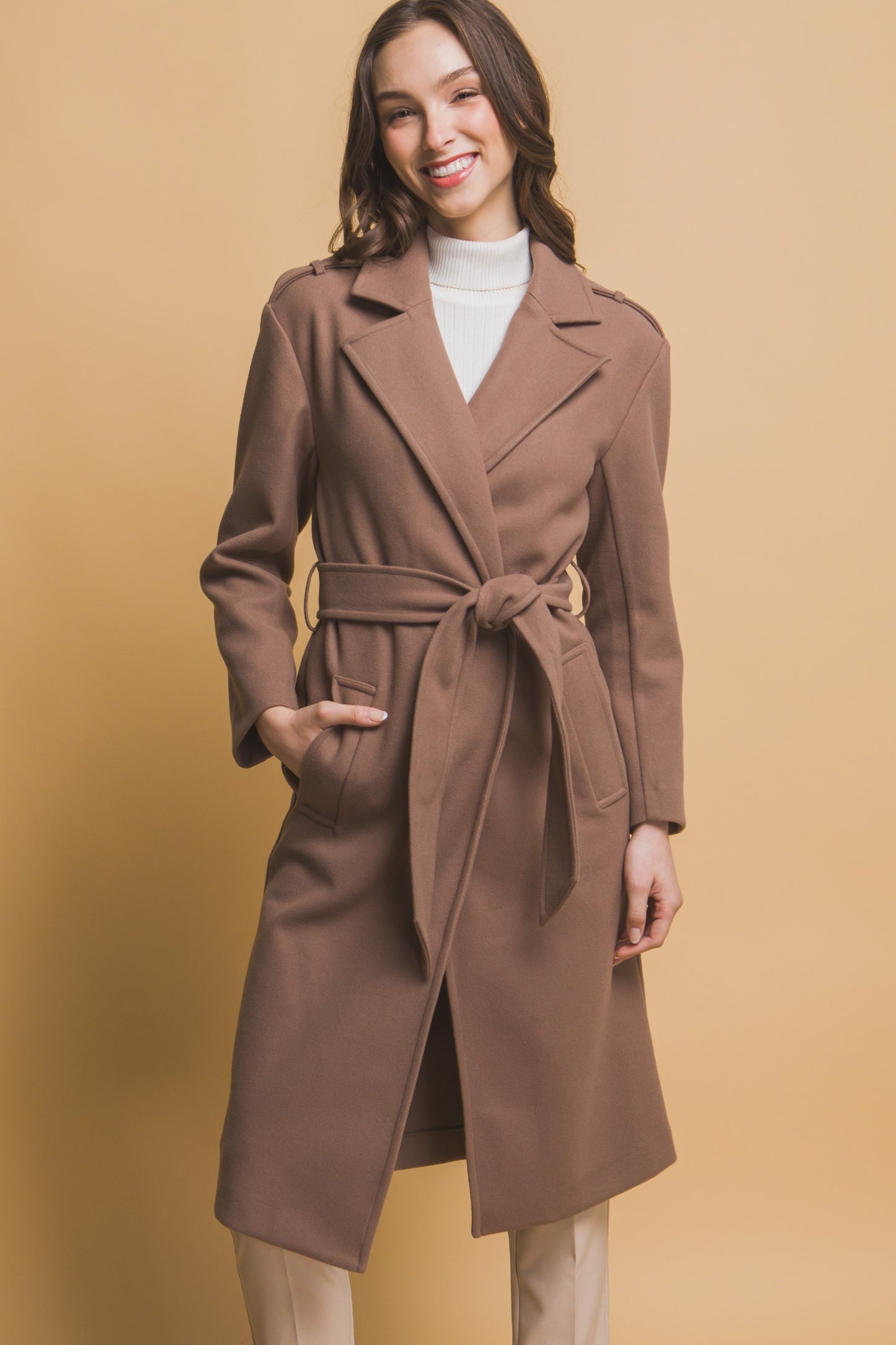 Tie Front Trench Coat