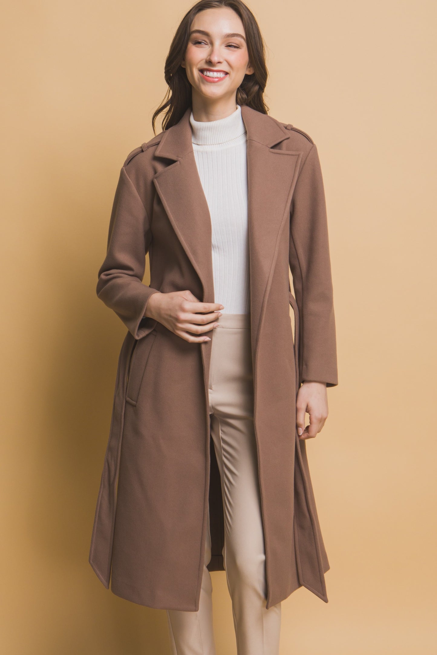 Tie Front Trench Coat