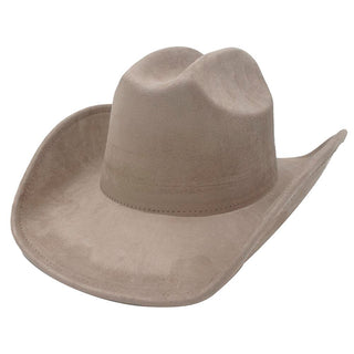 Bandless Faux Suede Cowboy Hat